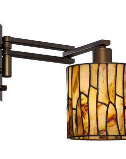 Robert Louis Tiffany Speckled Plug In Swing Arm Wall Lamp
