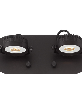 Spotlight Plug In Led Brown Two Head Wall Lamp