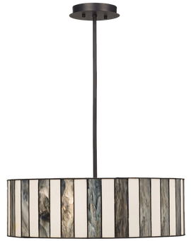 Tiffany Style 20wide Striped Art Glass Pendant Light